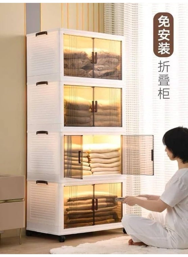 دولاب إيليت بلاستيك عالي الجودة متعدد الاستخدامات مزود بعجل لسهولة الحركة والتنظيم mx - Image 2